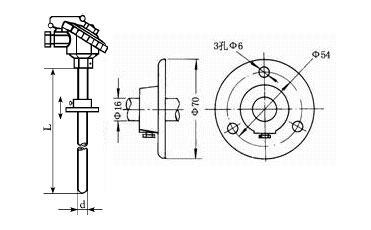 活動(dòng)法蘭安裝整體鉆孔熱電阻 活動(dòng)法蘭安裝整體鉆孔熱電阻