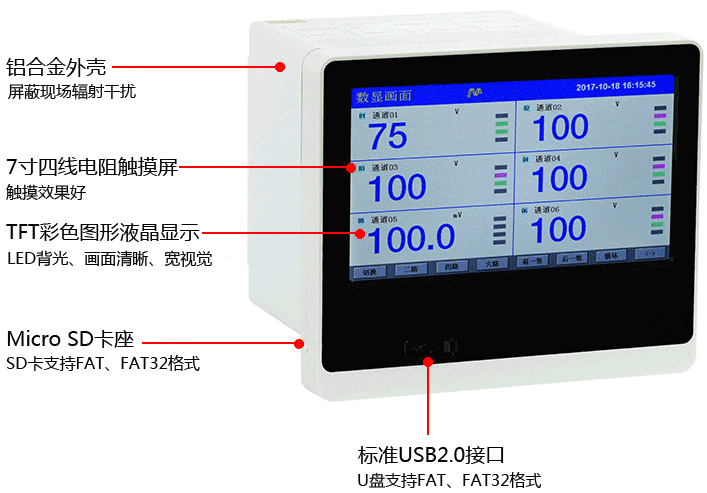 昌暉觸摸式無(wú)紙記錄儀