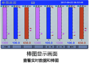 觸摸式無(wú)紙記錄儀棒圖顯示畫面