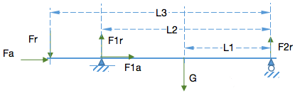 內(nèi)轉(zhuǎn)式臥式電機軸承受力示意圖