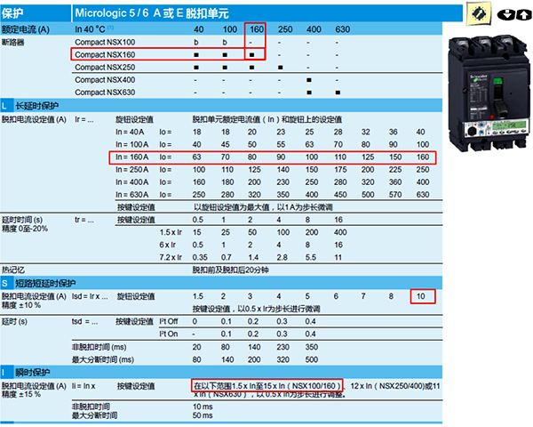 電子脫扣器斷路NSX160-Micrologic5.0A-160A 電子脫扣器斷路NSX160-Micrologic5.0A-160A